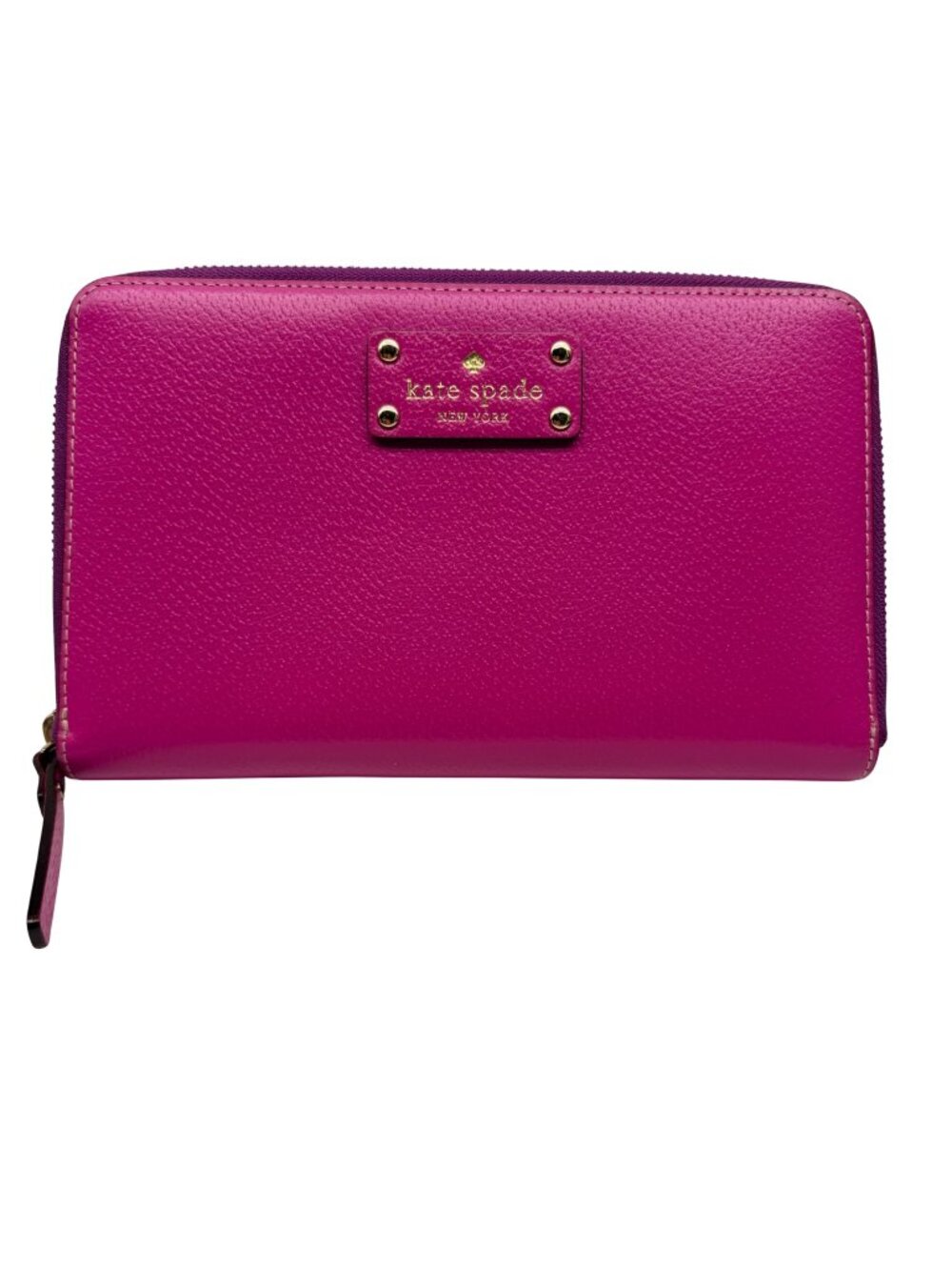 Kate Spade Grand Street Hot Pink Zip Travel Wallet 9" x 5.5"